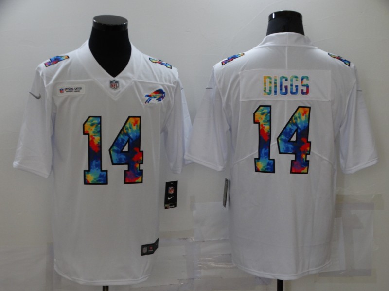 Men's Buffalo Bills Stefon Diggs #14 White Jersey